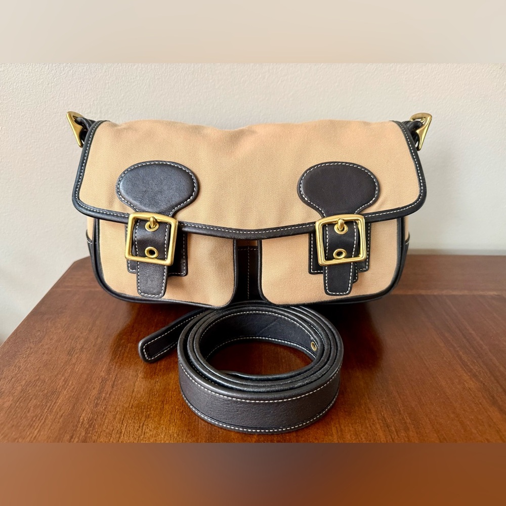 Vintage Coach Legacy Canvas Saddle Field Bag